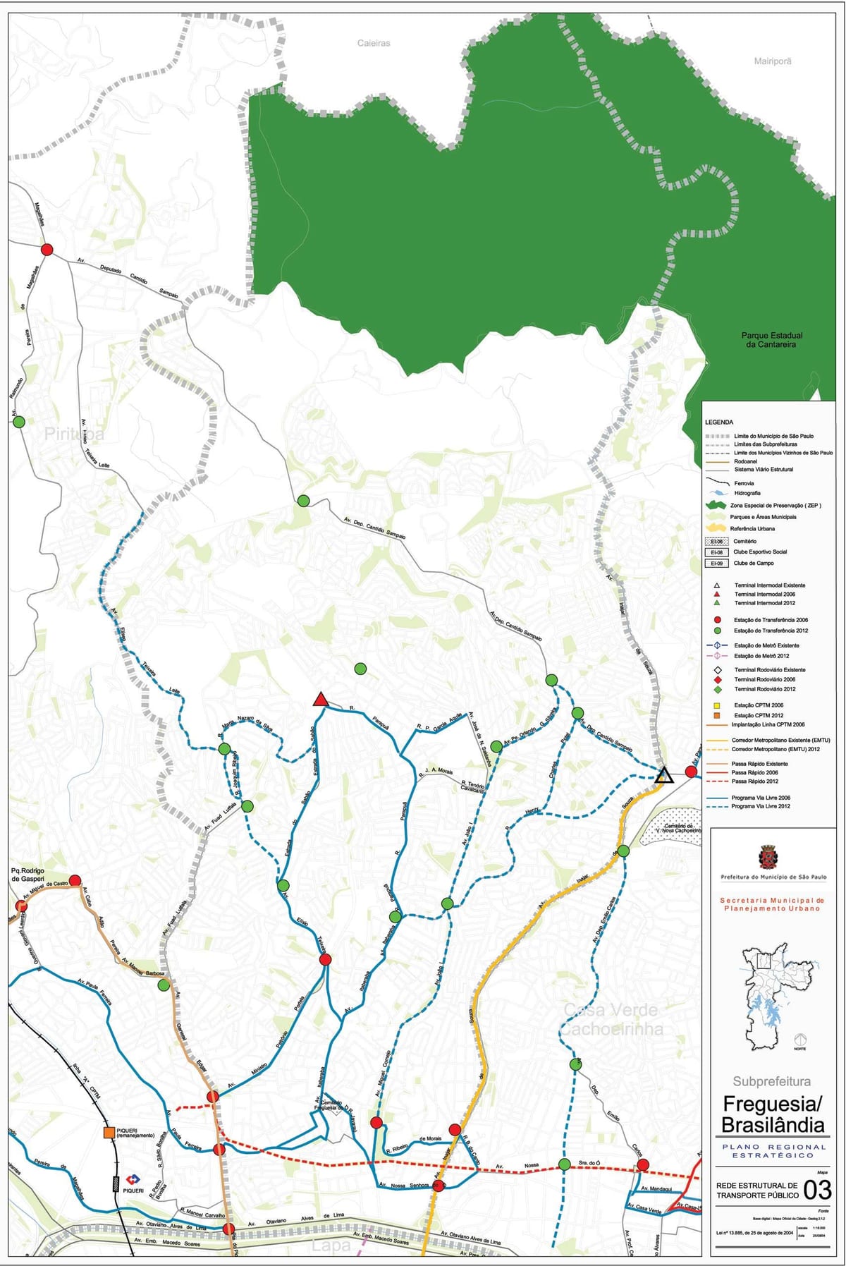 Mapa Freguesia uraditi Ó Sao Paulo - Javni prijevoz