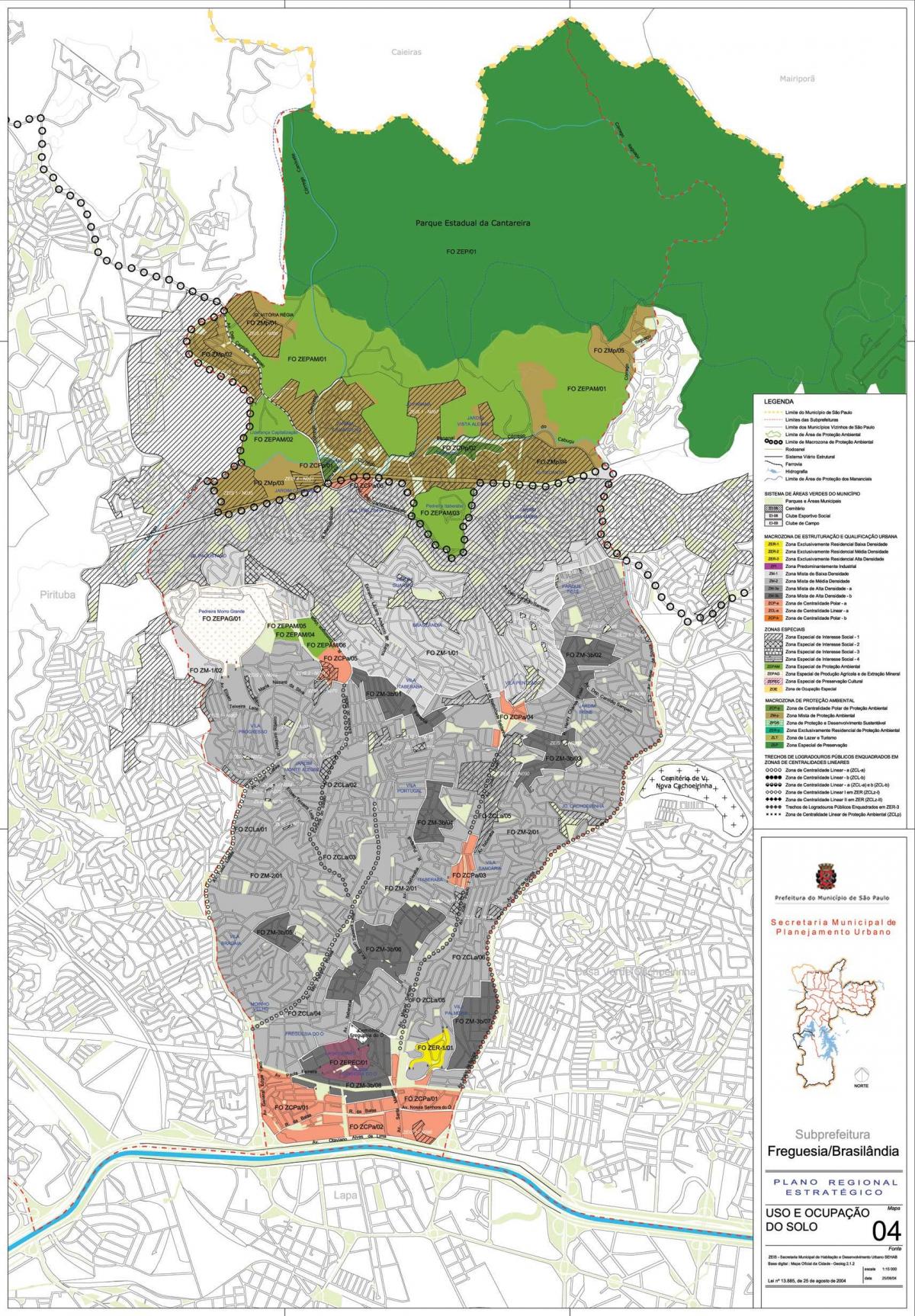 Mapa Freguesia uraditi Ó Sao Paulo - Okupacija tlu