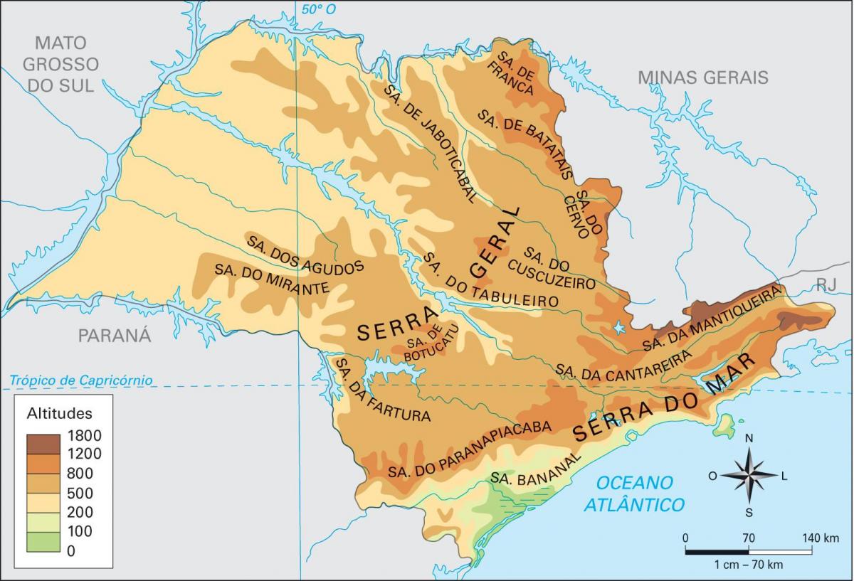 Mapa geografska Sao Paulo