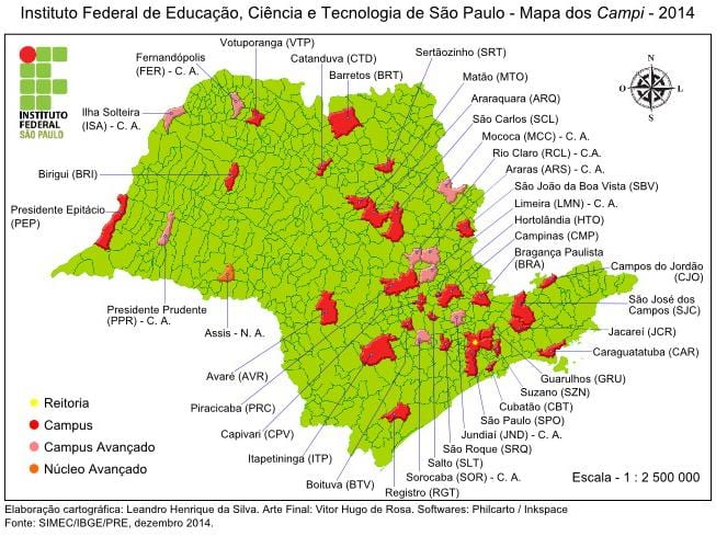 Mapa institut Federalni u Sâo Paulo - IFSP