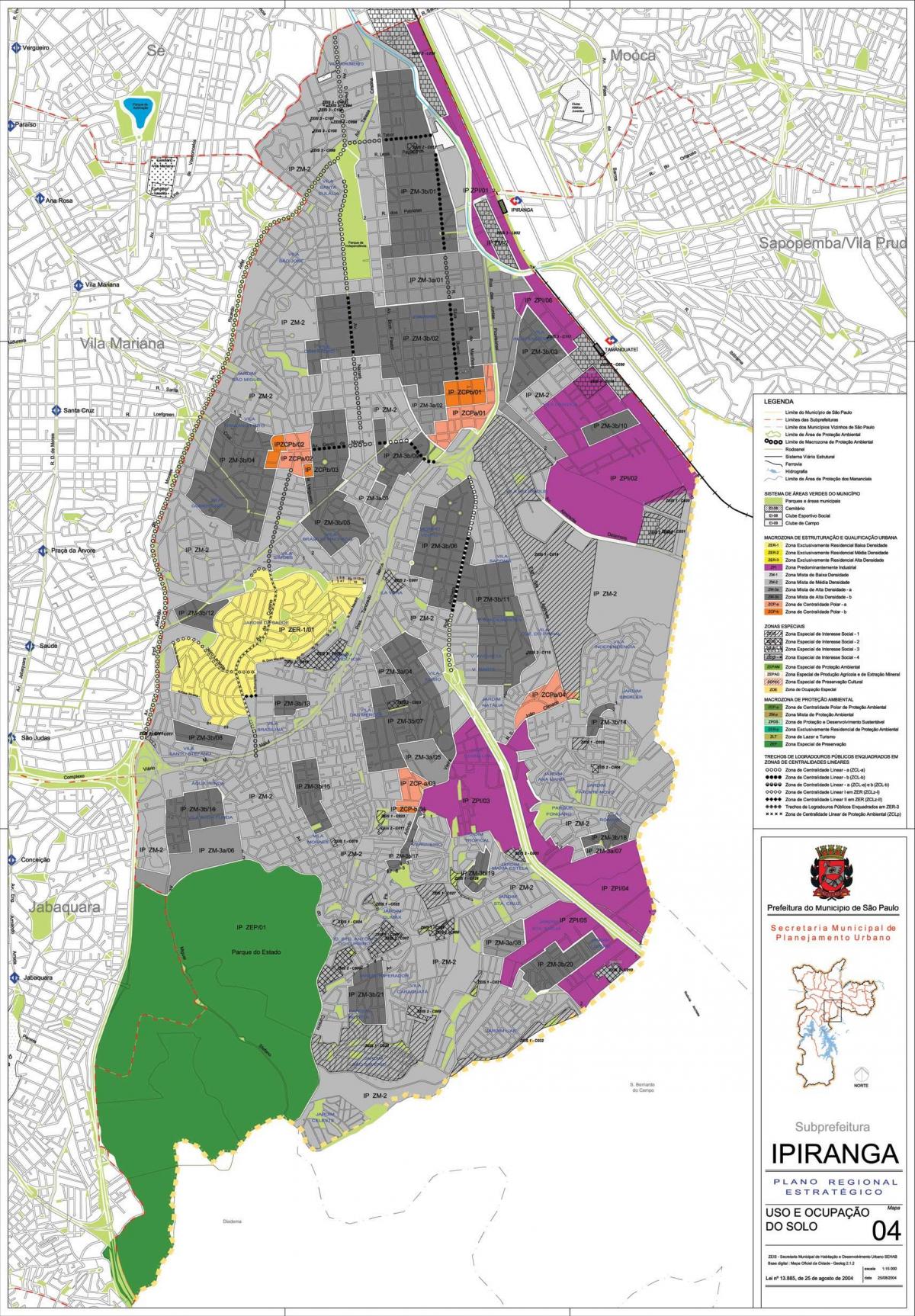 Mapa Ipiranga Sao Paulo - Okupacija tlu