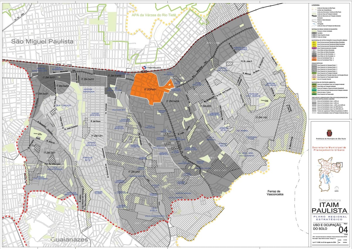 Mapa Itaim Paulista - Vila Curuçá Sao Paulo - Okupacija tlu