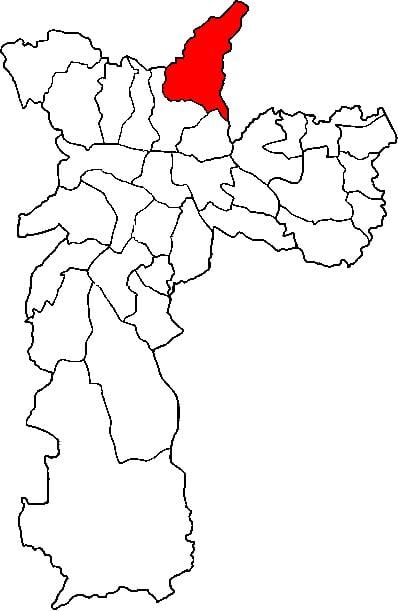 Mapa Jaçanã-Tremembé pod-prefektura Sao Paulo