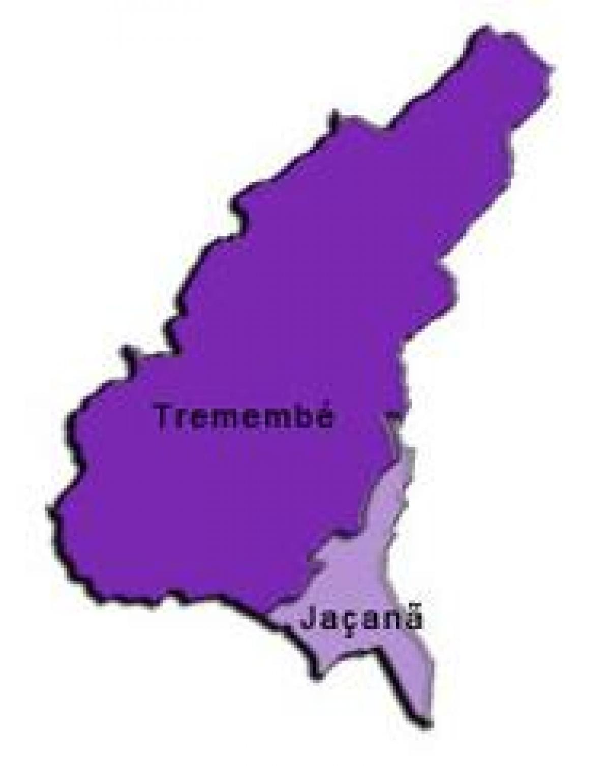 Mapa Jaçanã-Tremembé pod-prefektura