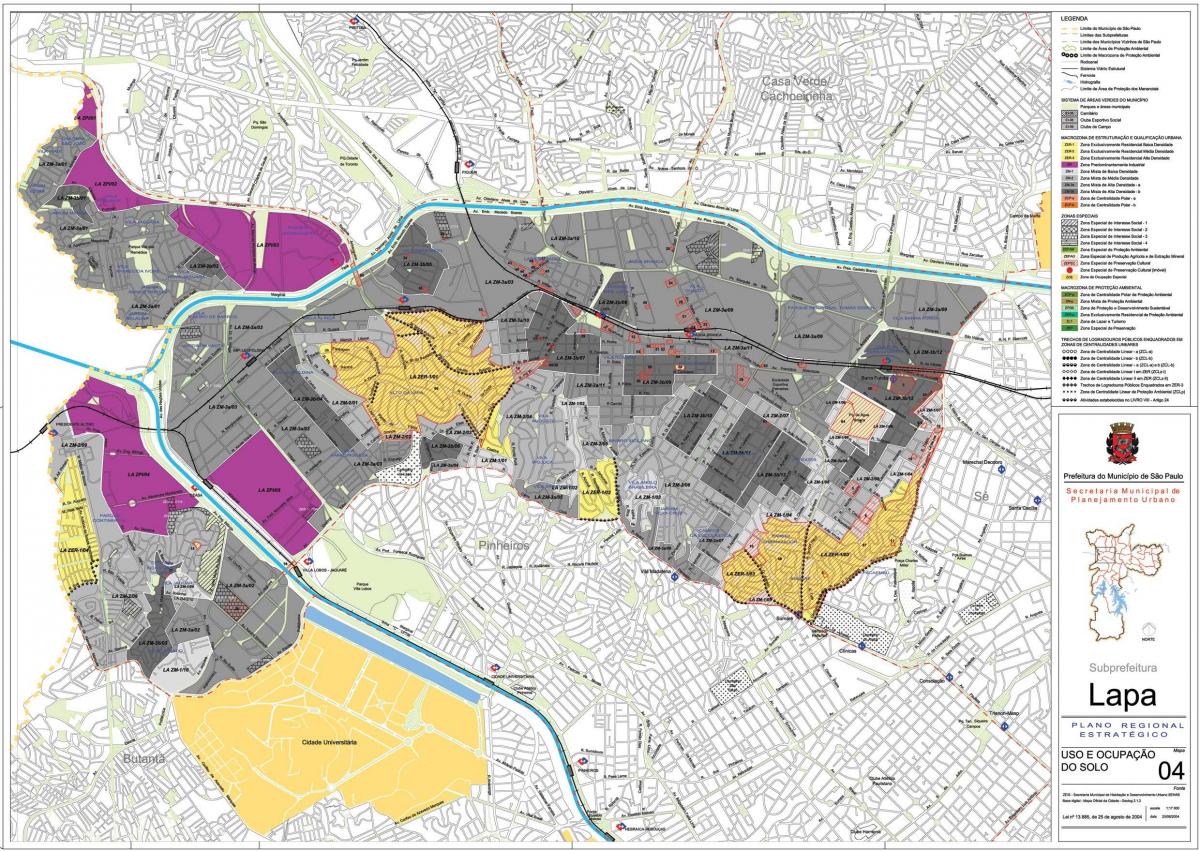 Mapa Lapa Sao Paulo - Okupacija tlu