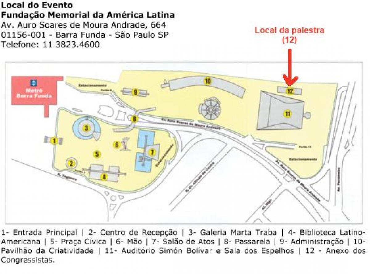 Mapa latinskoj Americi Memorial Sao Paulo