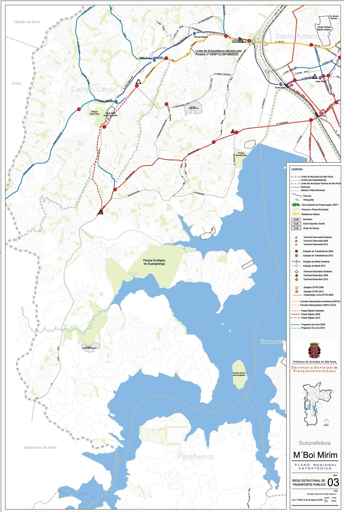 Mapa M'Boi Mirim Sao Paulo - Javni prijevoz