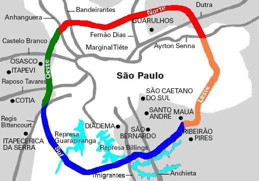 Mapa Mário Covas autoput - SP 21