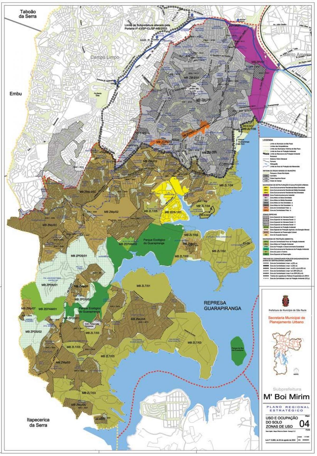 Mapa M'Boi Mirim Sao Paulo - Okupacija tlu