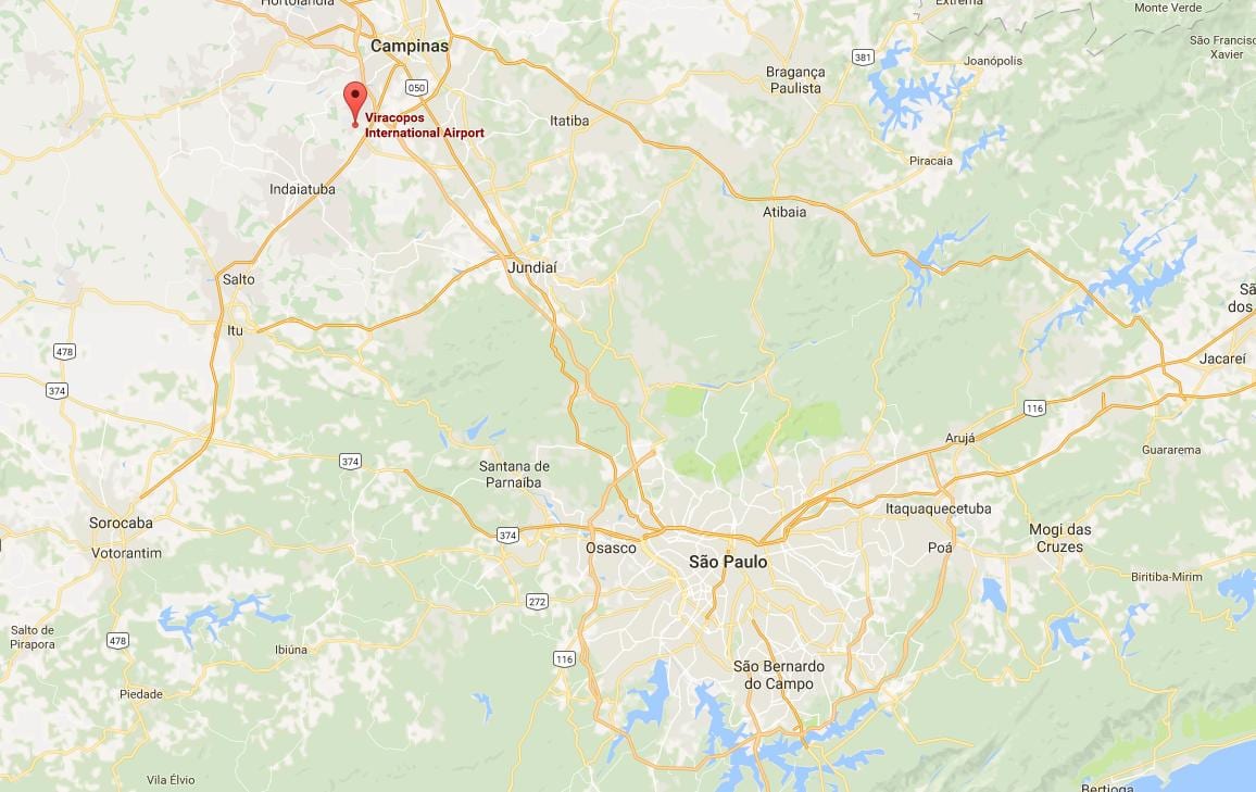Karta za međunarodni aerodrom Campinas