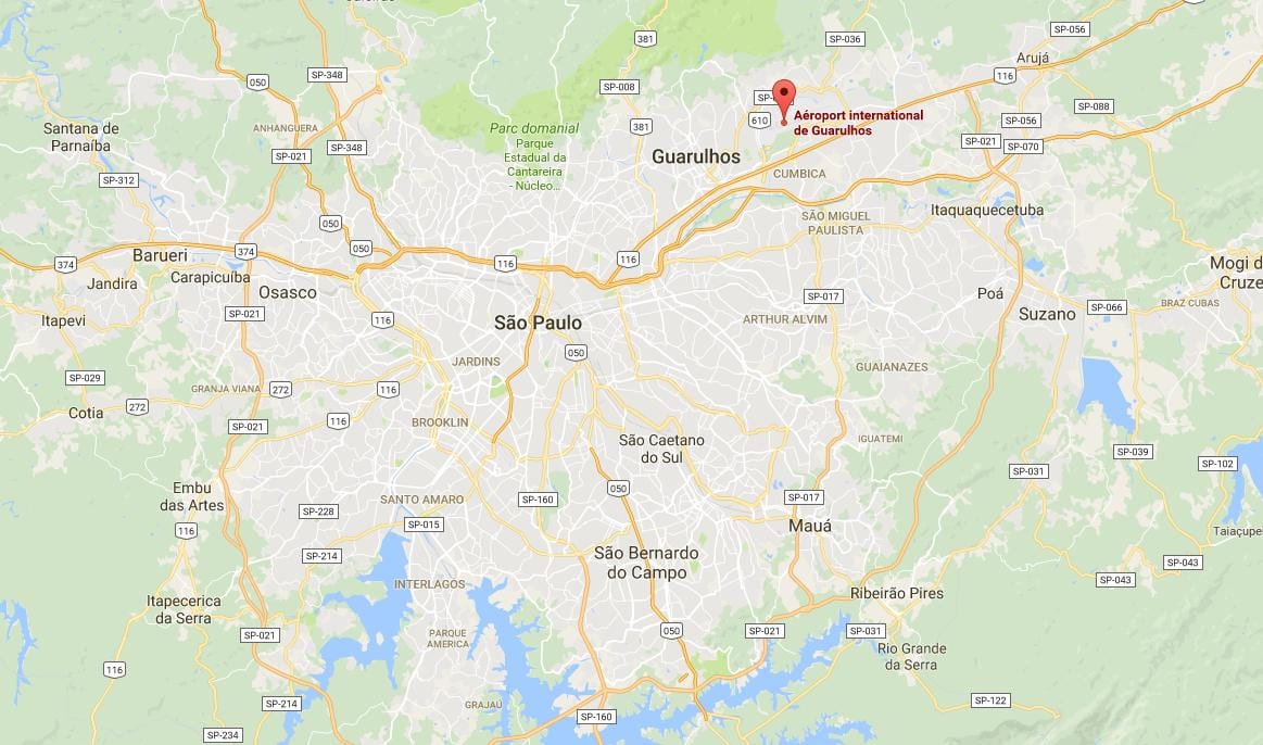 Karta za međunarodni aerodrom Guarulhos