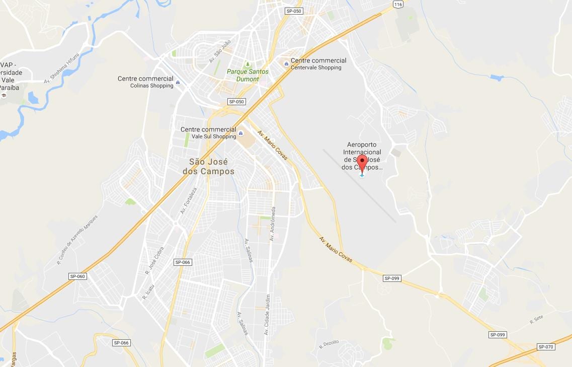 Karta za međunarodni aerodrom Sao José dos Campos