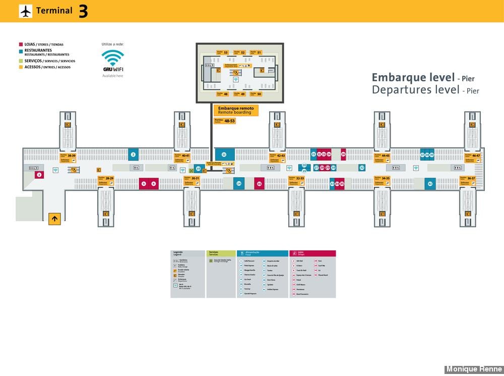 Karta za međunarodni aerodrom u Sâo Paulo-Guarulhos - Terminal 3