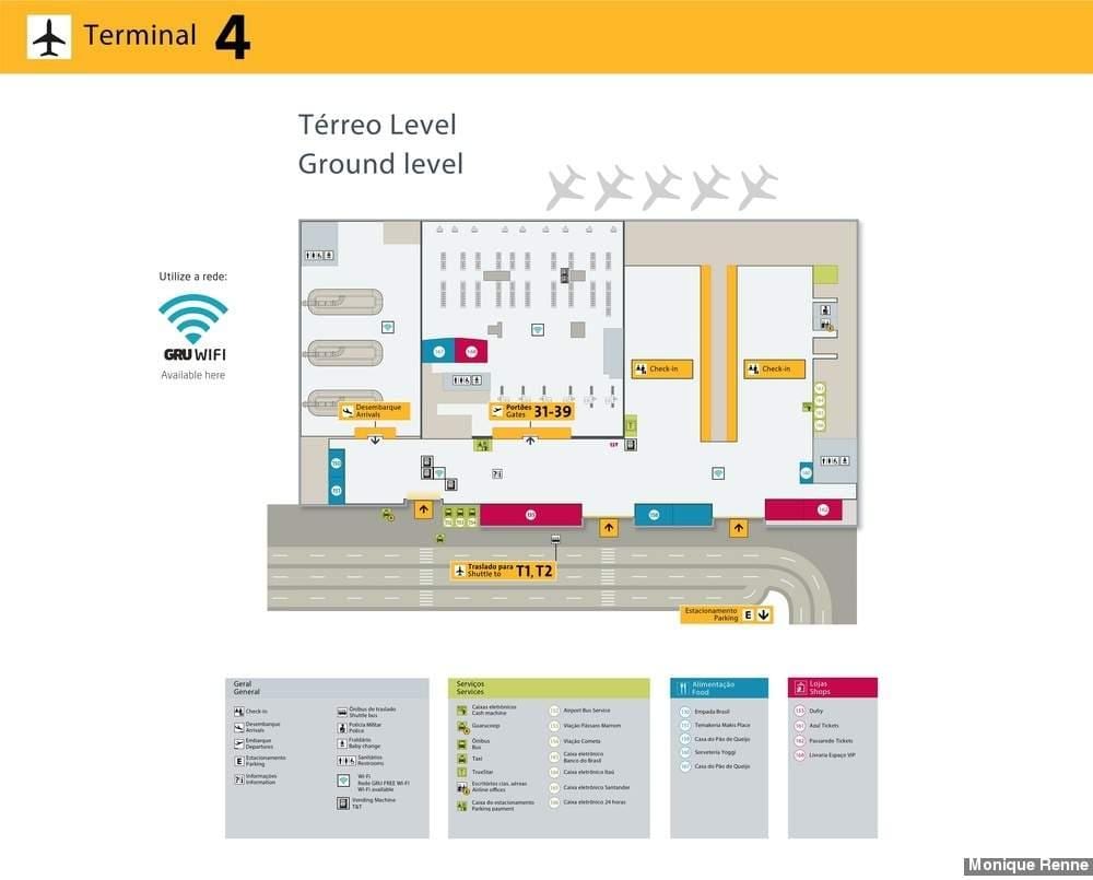 Karta za međunarodni aerodrom u Sâo Paulo-Guarulhos - Terminal 4