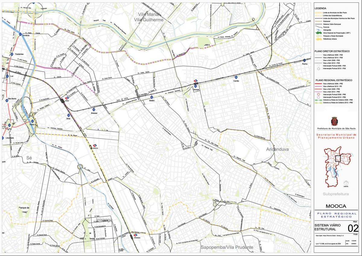 Mapa Mooca Sao Paulo - Putevi