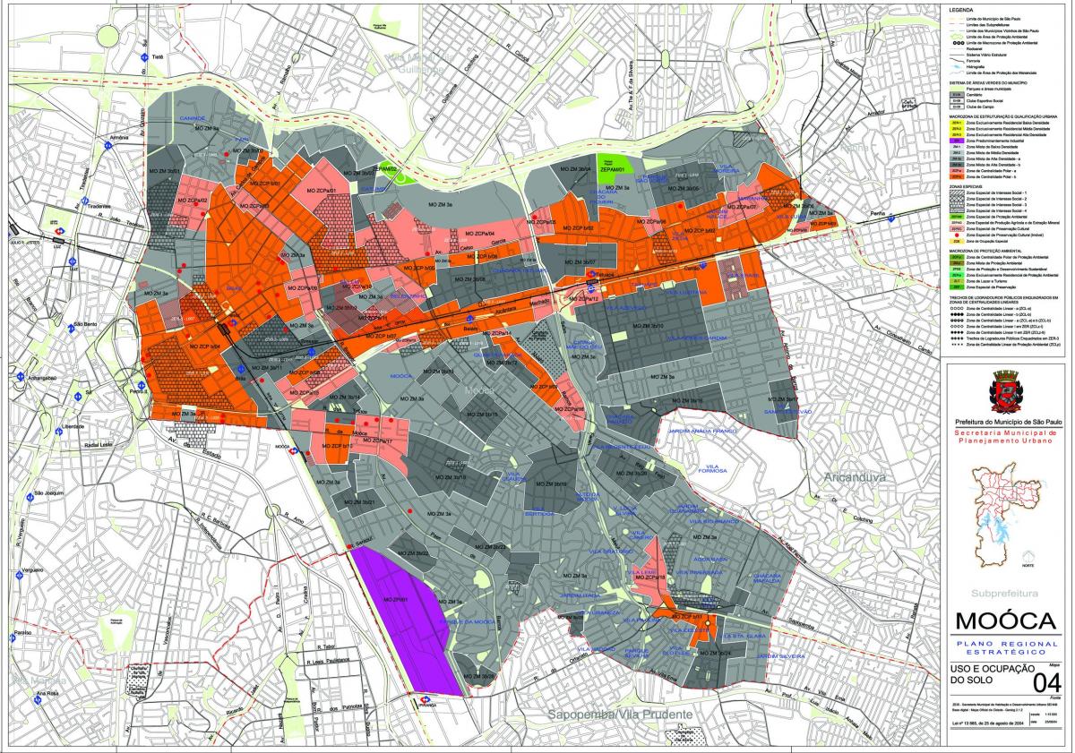 Mapa Mooca Sao Paulo - Okupacija tlu