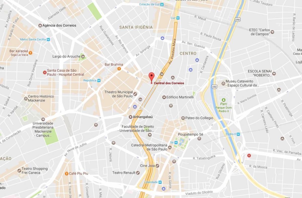 Mapa Palácio dos Correios Sao Paulo