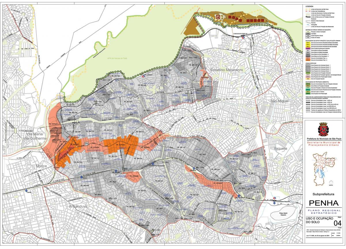 Mapa Penha Sao Paulo - Okupacija tlu