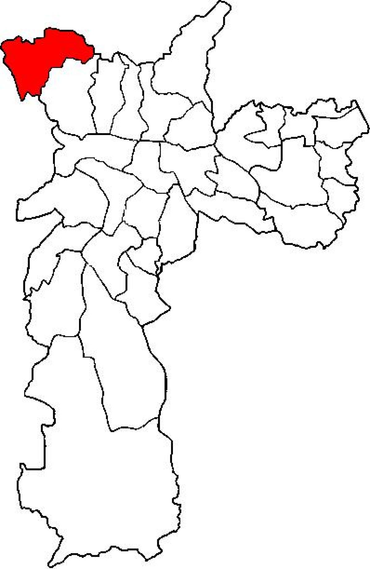 Mapa Perus pod-prefektura Sao Paulo