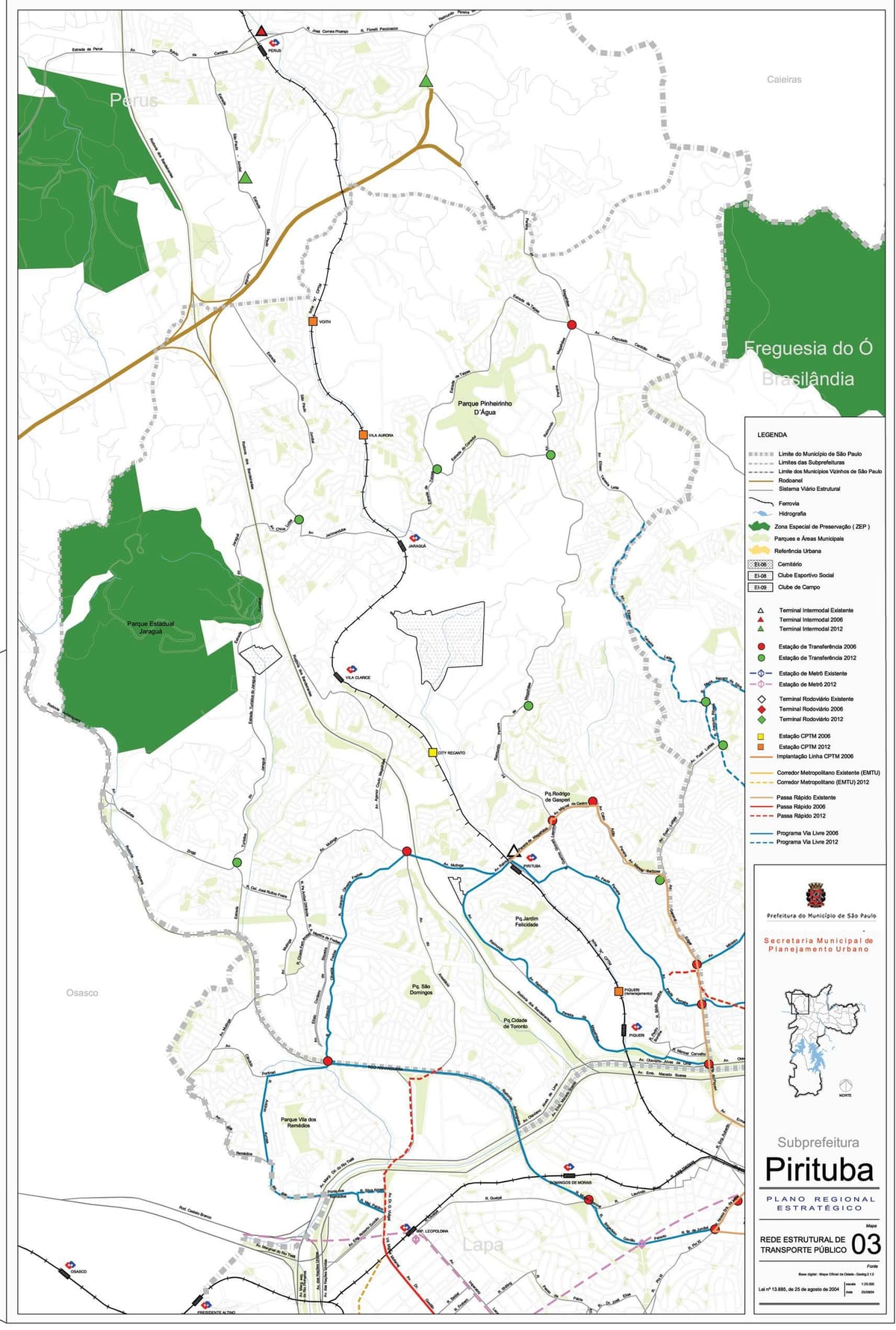 Mapa Pirituba-Jaraguá Sao Paulo - Javni prijevoz