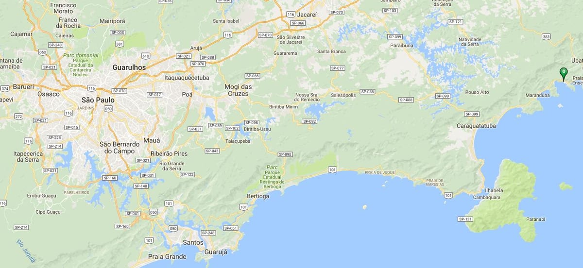 Mapa plaži Domingas Dias
