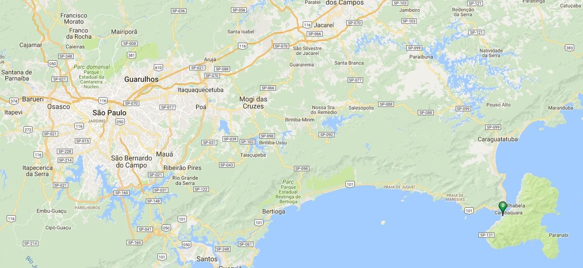 Mapa plaži Feiticeira