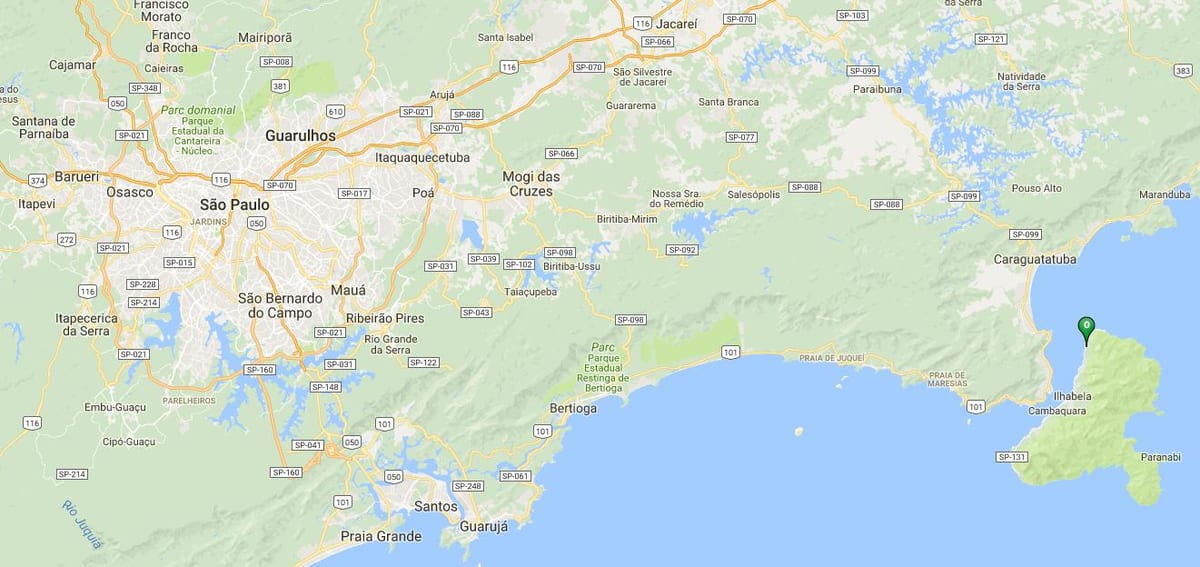 Mapa plaži Garapocaia