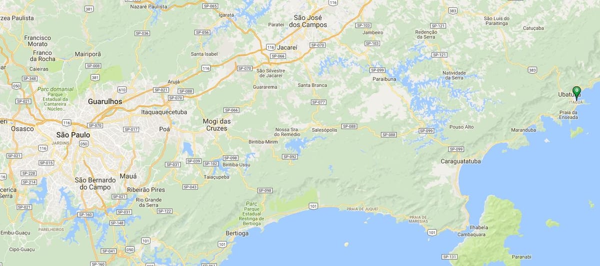 Mapa plaži Itaguá