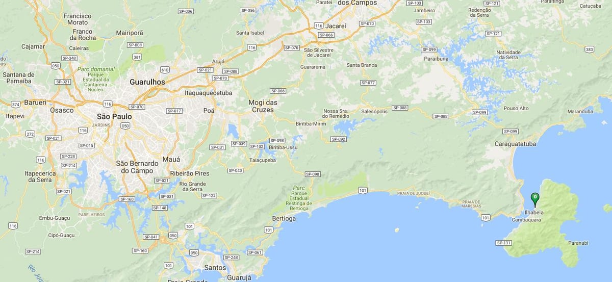 Mapa plaži Itaquanduba