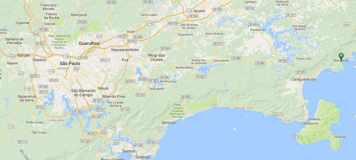 Mapa plaži Maranduba