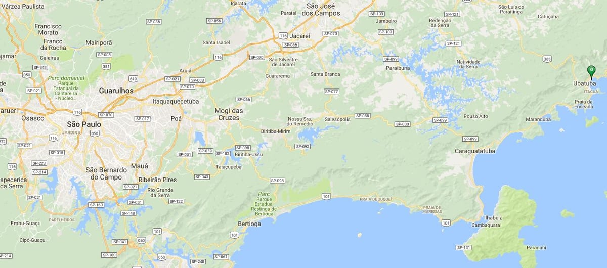 Mapa plaži Perequê Açu