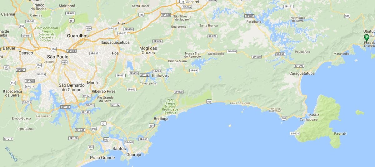 Mapa plaži Perequê Mirim