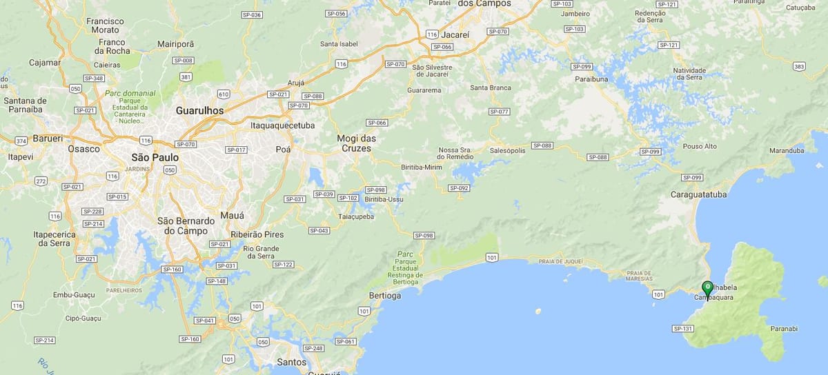 Mapa plaži Portinho