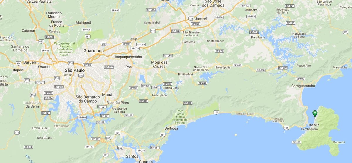 Mapa plaži Saco da Capela