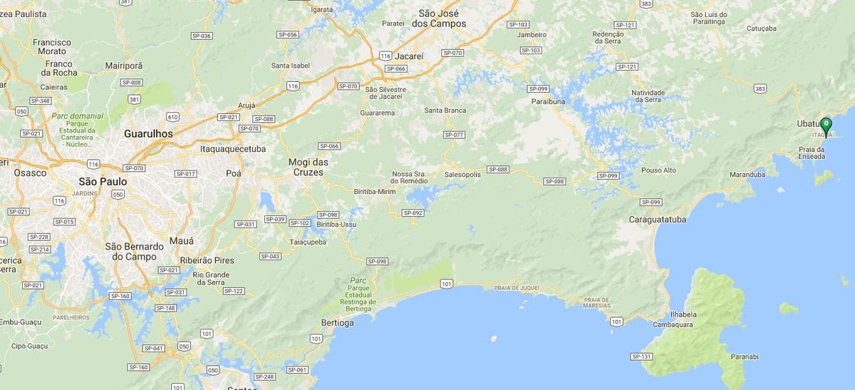 Mapa plaži Tenório