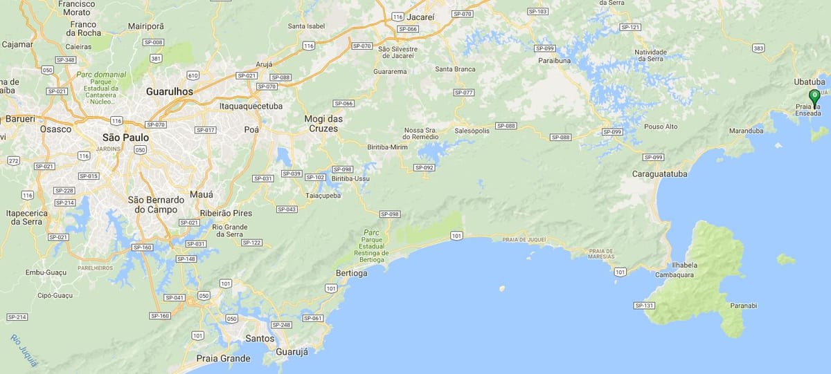 Mapa plaži Toninhas