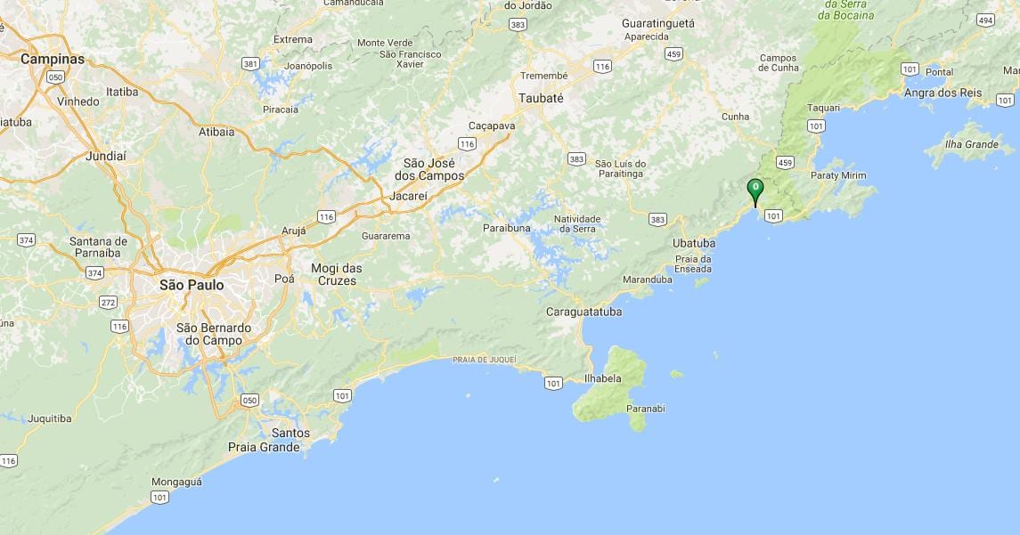 Mapa plaži Ubatumirim