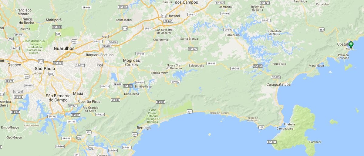 Mapa plaži Vermelha