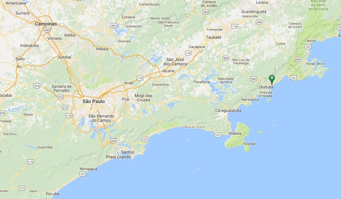 Mapa plaži Vermelha uraditi Norte