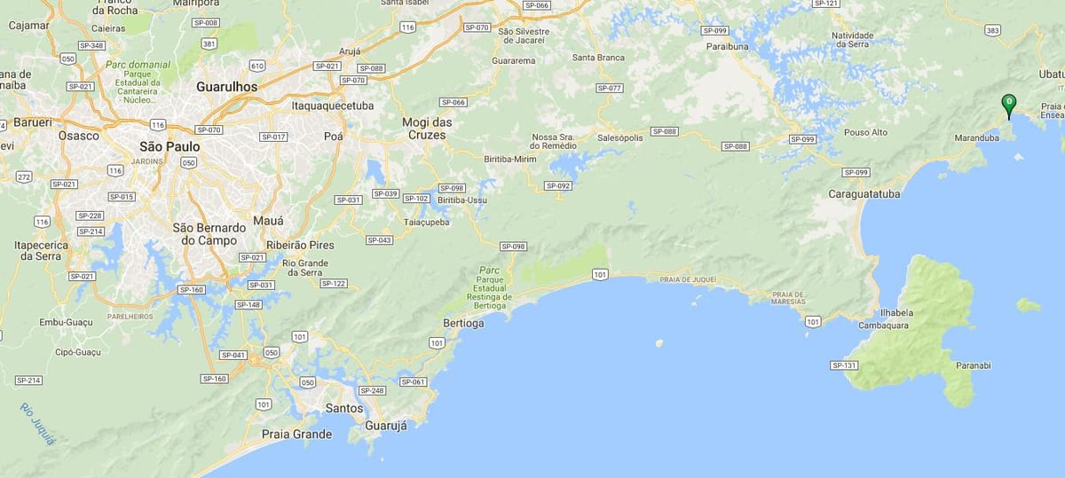 Mapa plaži Vermelha uraditi Sul
