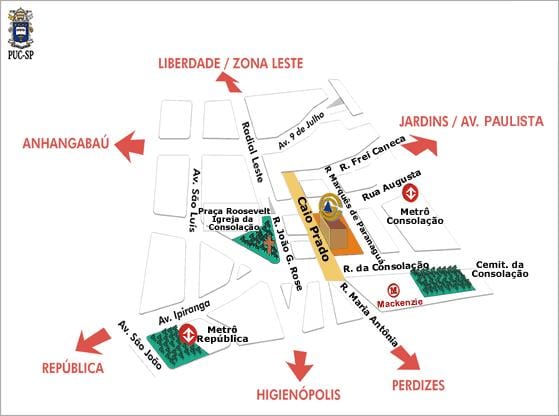 Mapa Pontifical Katoličkom Univerzitetu u Sâo Paulo