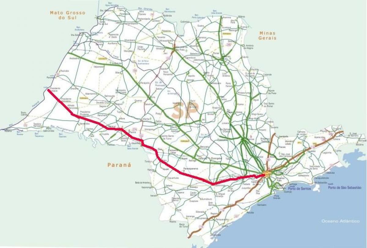 Mapa Raposo Tavares autoput - SP 270