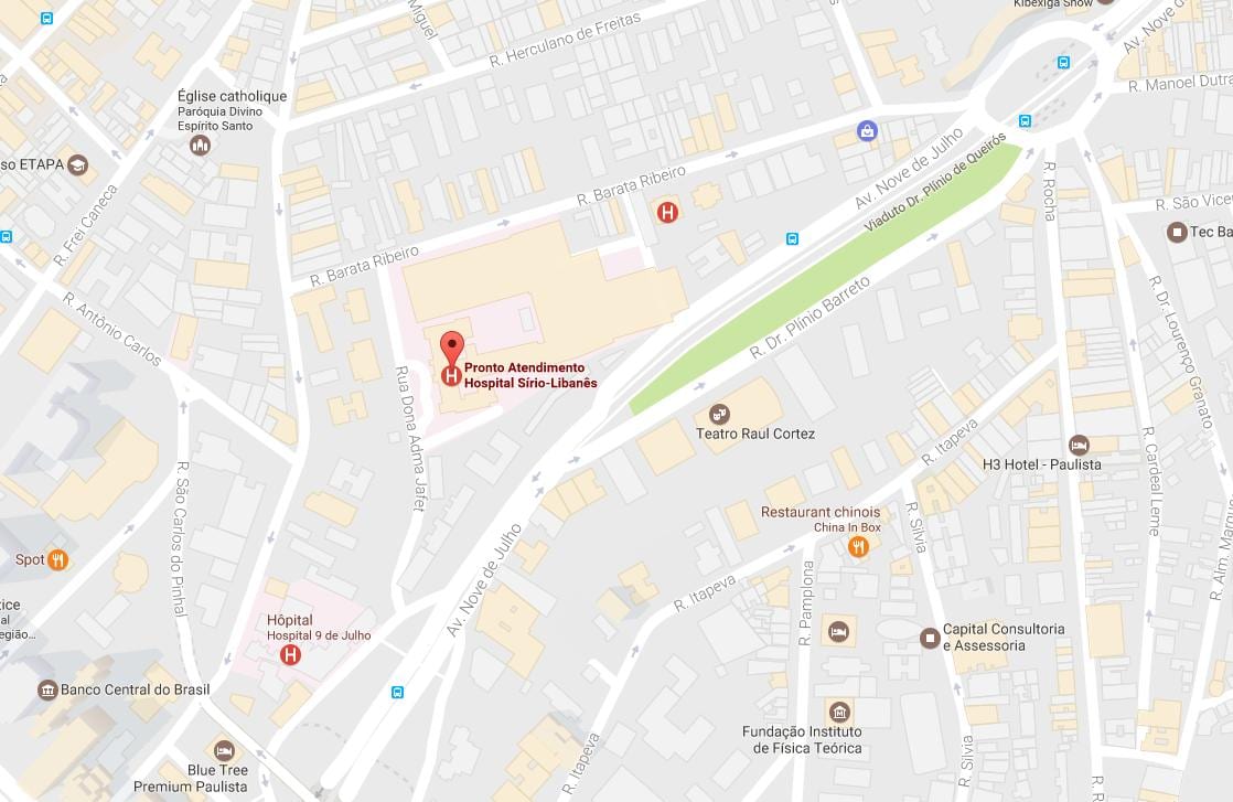 Mapa Sírio-Libanês bolnici