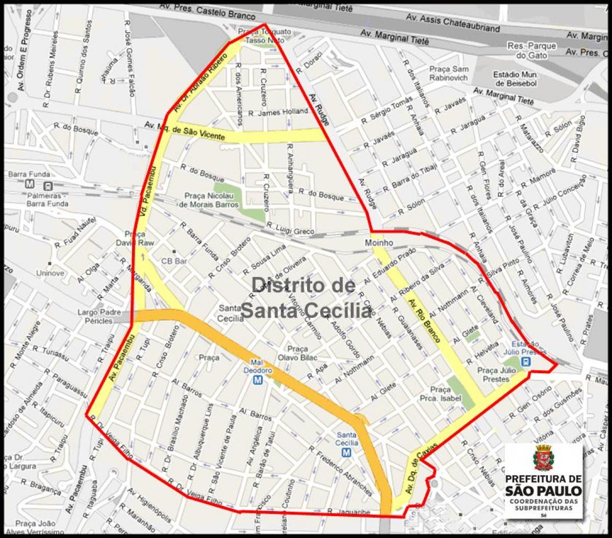 Mapa Santa Cecília Sao Paulo