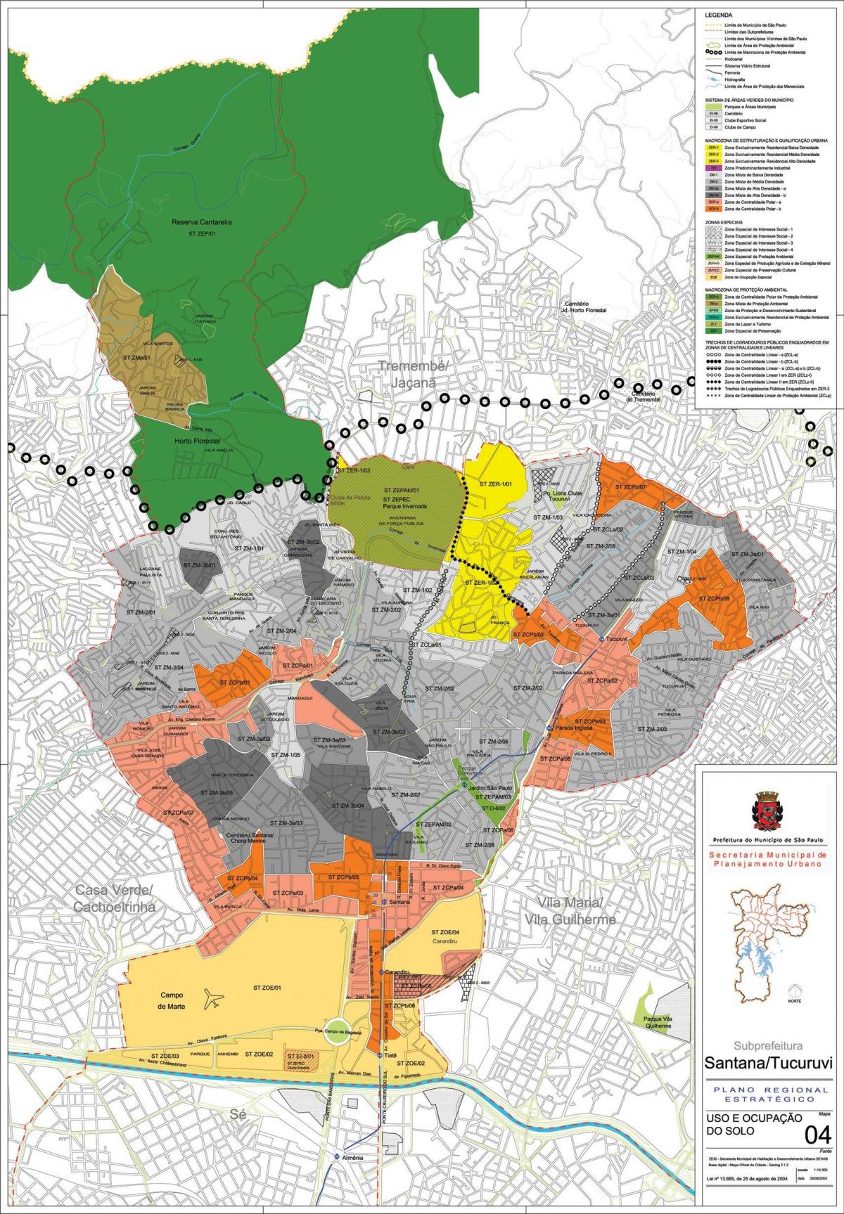 Mapa Santana Sao Paulo - Okupacija tlu