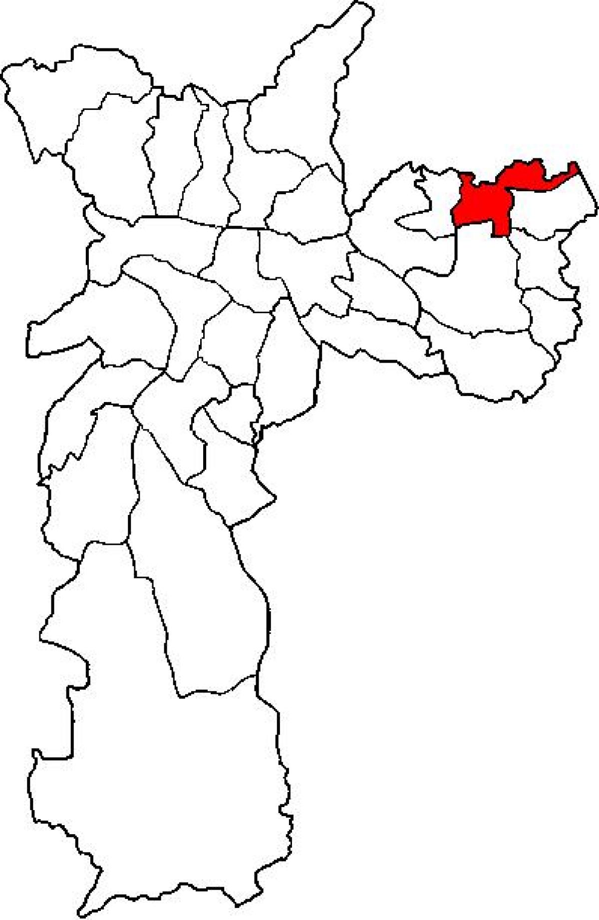 Mapa Sao Miguel Paulista pod-prefektura Sao Paulo