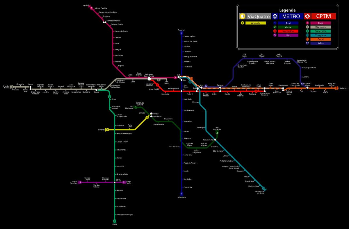 Mapa Sao Paulo CPTM metro