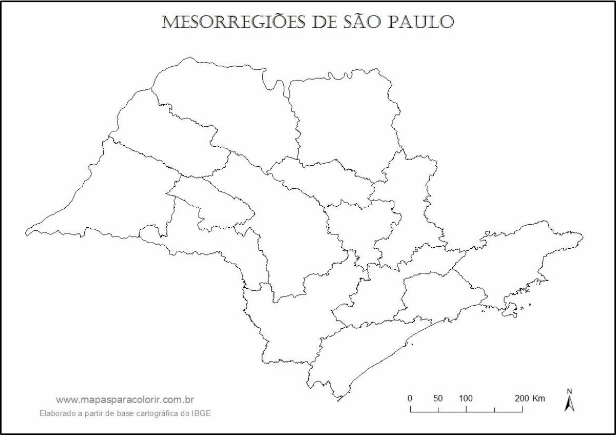 Mapa Sao Paulo djevica - regionima