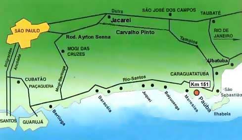 Mapa Sao Paulo plaže