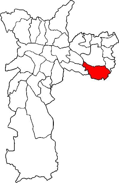 Mapa Sao proganjao braću mateja pod-prefektura Sao Paulo
